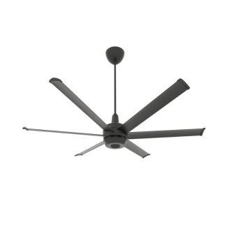 Big Ass Fans es6 5' Smart Ceiling Fan - Black, Indoor/Outdoor, Universal Mount, 22 Watts, with 7" Downrod - MK-ES62-052306A786I07S34