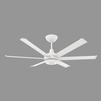Big Ass Fans es6 7' Smart Ceiling Fan - White, Indoor/Outdoor, Universal Mount, 23.6 Watts, 20" Extension Tube - MK-ES62-072306A787I20