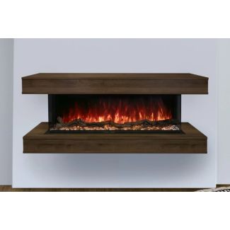 Modern Flames Wall Mount Cabinet for 80" Landscape Pro Multi Electric Fireplace in Weathered Walnut - WMC-80LPM-WW