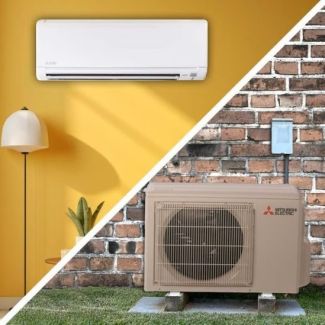 18,000 BTU Mitsubishi WR-Series 18 SEER2 Single Wall Mounted Mini Split Heat Pump System - R410A | MUZ-WR18NA / MSZ-WR18NA