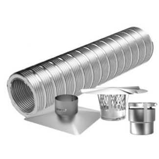 6in x 35ft Pre-Insulated Stainless Steel Chimney Liner Kit For Fireplace Inserts by Z-Flex - 2ZFSFIKX0635PI