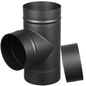 AllFuel HST Tee with Cap for 8-Inch Diameter Single Wall Black Stove Pipe