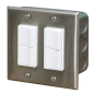 Infratech Dual Duplex Switch - Stainless Cover In-Wall Box - 20A Max - 14 4305