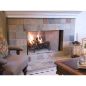 38-Inch Wood Burning Fireplace - Grey Stacked Interior