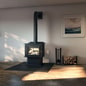 Englander Blue Ridge 500 Wood Stove with Black Door & Pedestal - Heats 2,700 Sq Ft - ESW0012