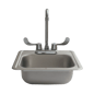 RCS 15" X 15" Outdoor Rated Stainless Steel Drop In Sink With Hot/Cold Faucet - RSNK1