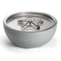 HPC 35" Round Aluminum Gas Fire Bowl with Match Light Ignition in Gray for Natural Gas with Standard Burner - STONE30MLFPK-NG