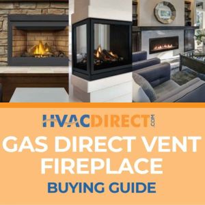 Collage of three direct vent gas fireplaces showcasing traditional brick-lined, three-sided glass, and sleek linear contemporary designs.