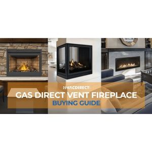 Collage of three direct vent gas fireplaces showcasing traditional brick-lined, three-sided glass, and sleek linear contemporary designs.