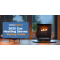 Modern gas heating stove in a cozy living room with flames visible, featured in the 2025 Gas Heating Stoves Buying Guide by HVACDirect.com.
