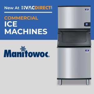 Banner announcing new Manitowoc commercial ice machines available at HVACDirect.com