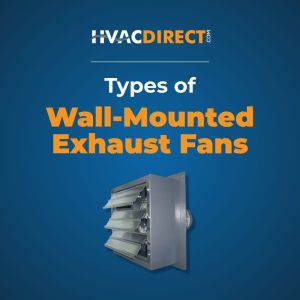 Types of wall-mounted exhaust fans with example wall exhaust fan installed in a building
