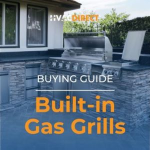 Built-in gas grills buying guide image showing outdoor kitchen grill setup