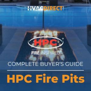 HPC fire pit installed near pool creating modern outdoor living space
