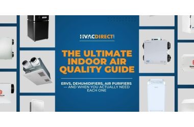 The Ultimate IAQ Guide featuring ERVs, dehumidifiers, and air purifiers from HVACDirect.com
