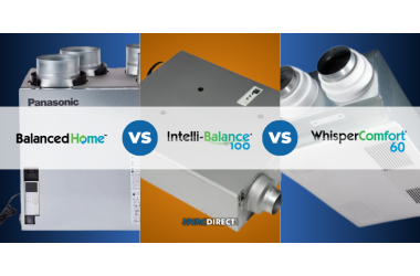 Panasonic BalancedHome™, Intelli-Balance®, and WhisperComfort® ERV models compared side by side