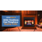 Cozy living room with a ventless gas fireplace and HVACDirect.com 2025 Ventless Gas Fireplace Buying Guide banner