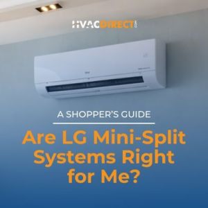 LG mini-split indoor air handler mounted on wall used in HVACDirect shopper’s guide to LG mini-split systems