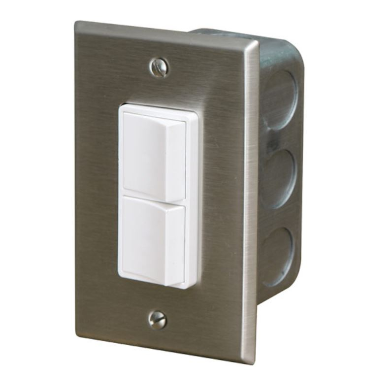 Infratech Single Duplex Switch - Stainless Cover In-Wall Box - 20A Max - 14 4300