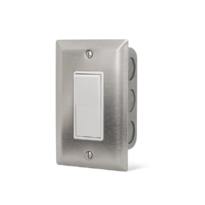 Infratech Single Simple Switch - Stainless Cover In-Wall Box - 20A Max - 14 4400