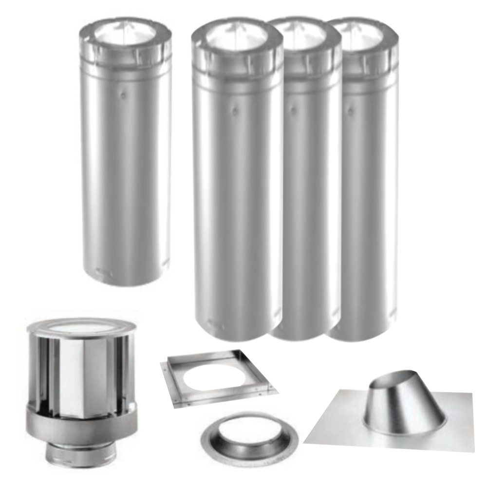 DuraVent 4" x 6 5/8" 15ft Vertical Vent Kit 46DVA48x336FSF6SCVCH