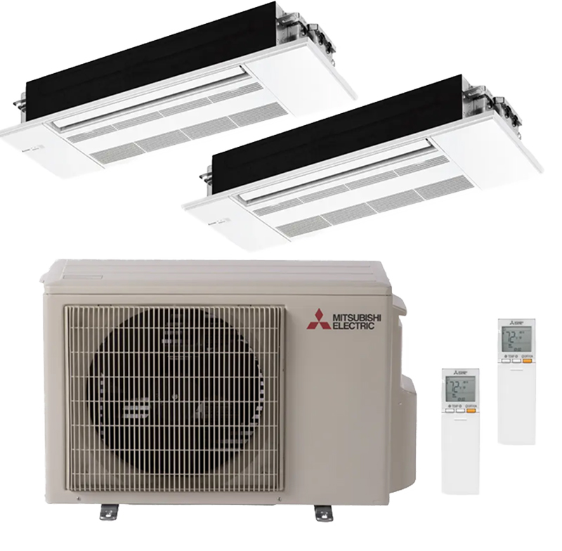 Mitsubishi 20,000 BTU 20 SEER Dual Zone Heat Pump System 12+12 MXZ