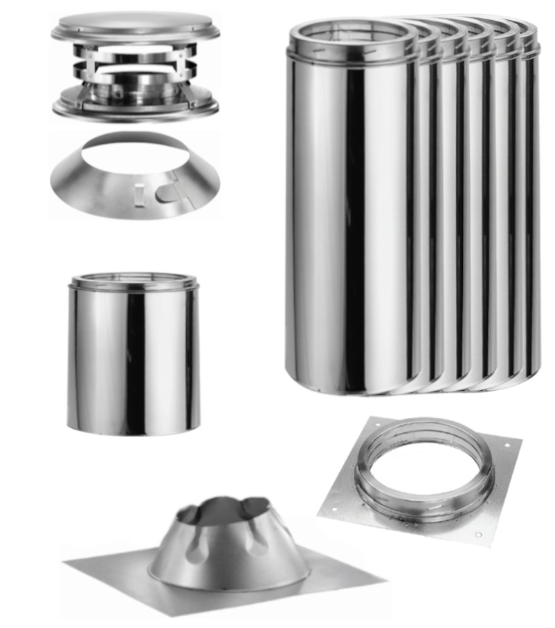 DuraVent 8in x 25ft BuiltIn Fireplace Chimney Kit 8DTKIT25