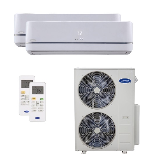 Carrier 48,000 BTU 22.4 SEER Dual Zone Heat Pump System 24+24 - Wall  Mounted - 38MGRQ48E-3 / 2-40MAQB24B-3 | HVACDirect.com
