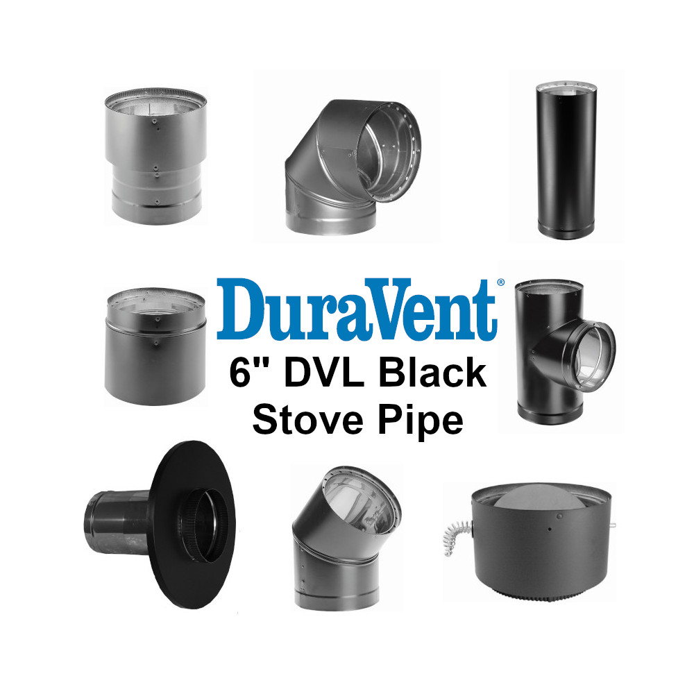 DuraVent 6 Diameter Inch DVL DoubleWall Black Stove Pipe 6Inch DVL