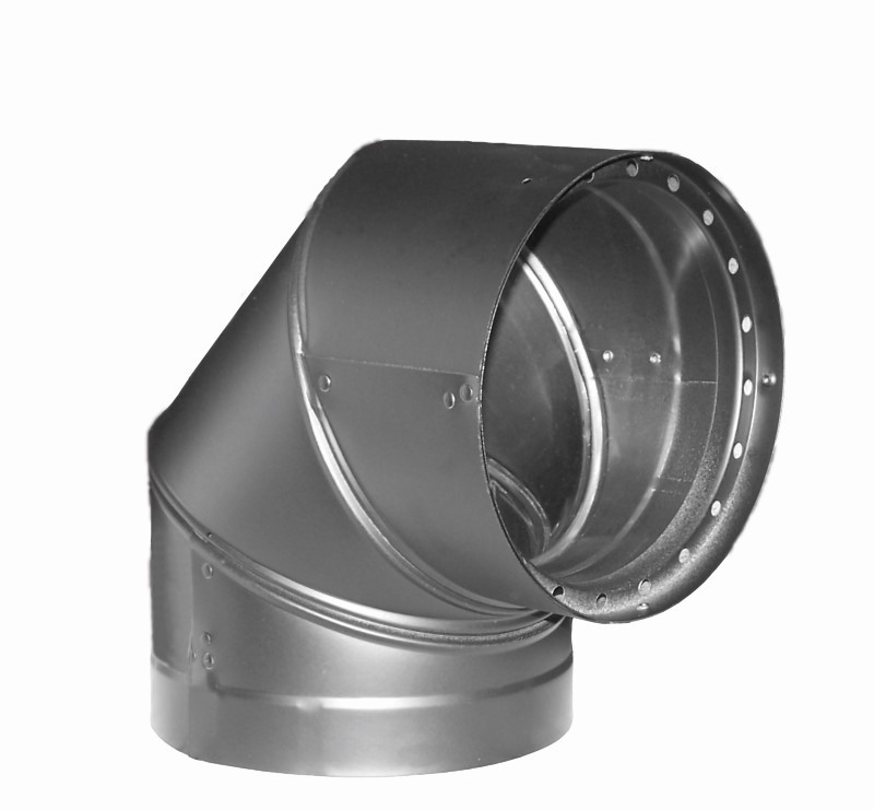 90° Double-Wall Black Elbow