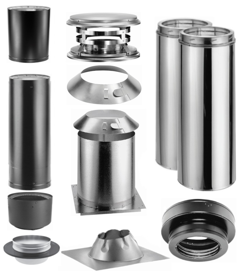 Duravent Flat Ceiling With Double Wall Black Pipe Wood Stove Chimney Kit -  FCDBKIT | HVACDirect.com