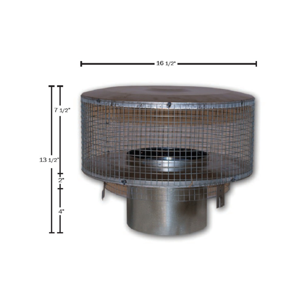 Round Top Termination with Louvered Screen - RLT-12D