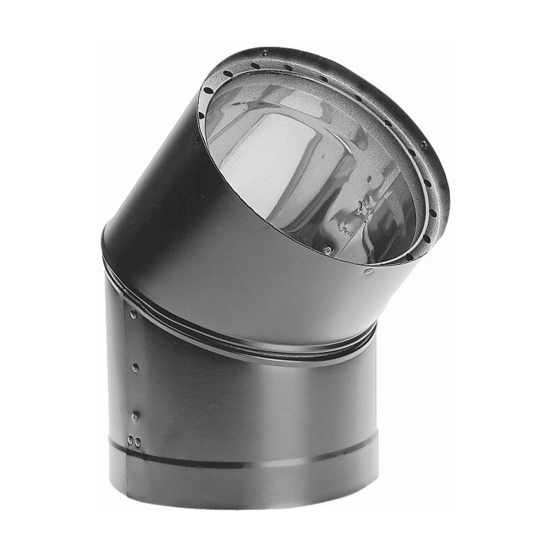 45° Double-Wall Black Elbow