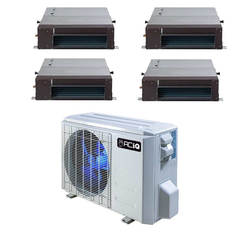 36,000 BTU 20 SEER2 ACiQ 4-Zone Concealed Duct Mini Split System - 9+9 ...
