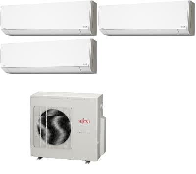 Fujitsu 24,000 BTU 20 SEER Tri Zone Heat Pump System 7+7+7 - Wall Mounted -  AOU24RLXFZH / 3-ASU7RLF1 | HVACDirect.com