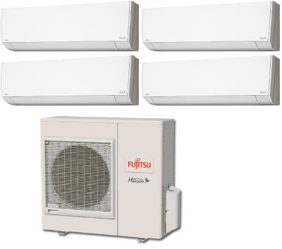 Fujitsu 36,000 BTU 18 SEER Quad Zone Heat Pump System 7+9+9+12 - Wall  Mounted - AOU36RLXFZ1 / ASU7RLF1 / 2-ASU9RLF1 / ASU12RLF1 | HVACDirect.com