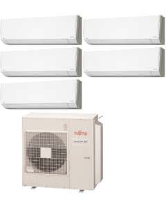 Fujitsu 45,000 BTU 19.7 SEER Five Zone Heat Pump System 7+7+7+7+12 - Wall Mounted