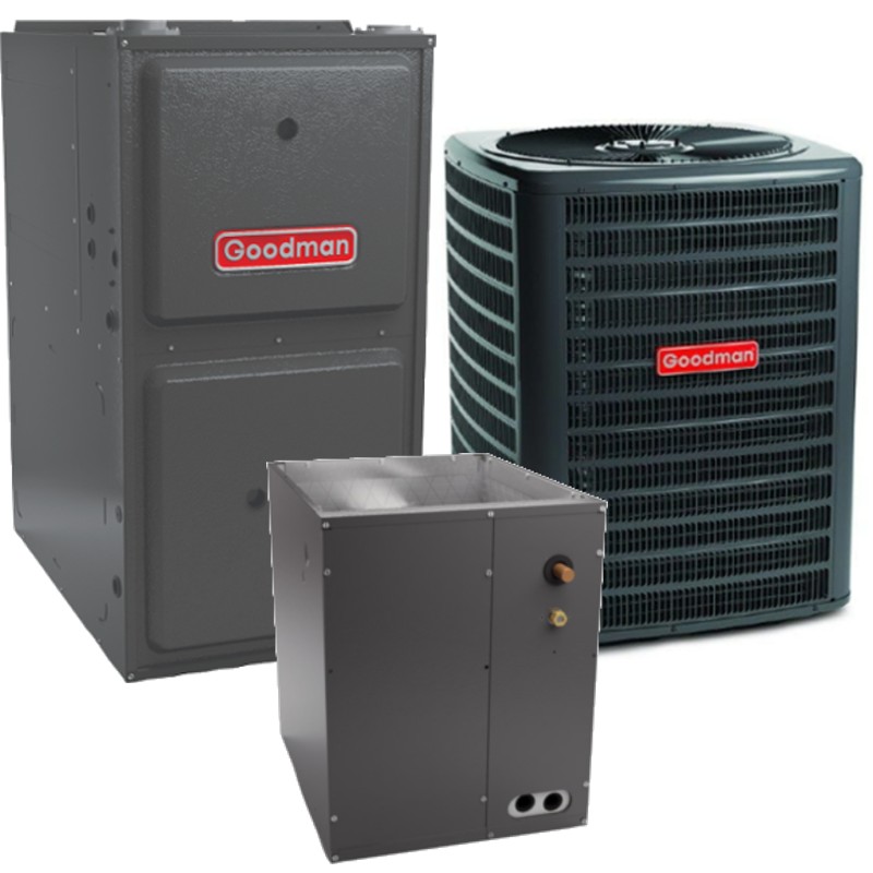 5 Ton 14 SEER2 92% AFUE 120,000 BTU Goodman Gas Furnace and Air ...