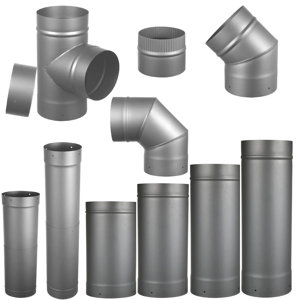 AllFuel HST 6-Inch Black Pipe Components - AFHST-SB-6 | HVACDirect.com