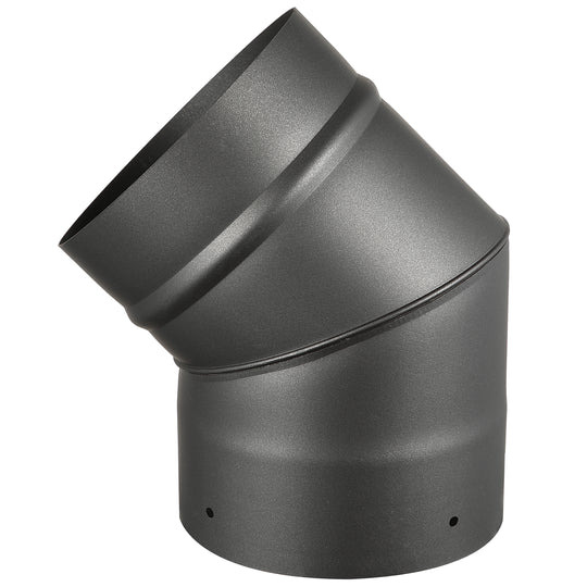 AllFuel HST 45 Degree Elbow for 8-Inch Diameter Single Wall Black Stove Pipe