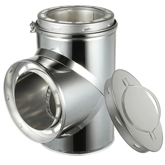 AllFuel HST Tee with Clean-Out Cap for 6-Inch Inner Diameter Chimney Pipe
