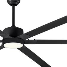 Canarm FANBOS HVLS Fan - 120" Industrial Indoor Ceiling Fan with LED Light - 20693 CFM, 69 RPM, 120V, 1 Phase, Black