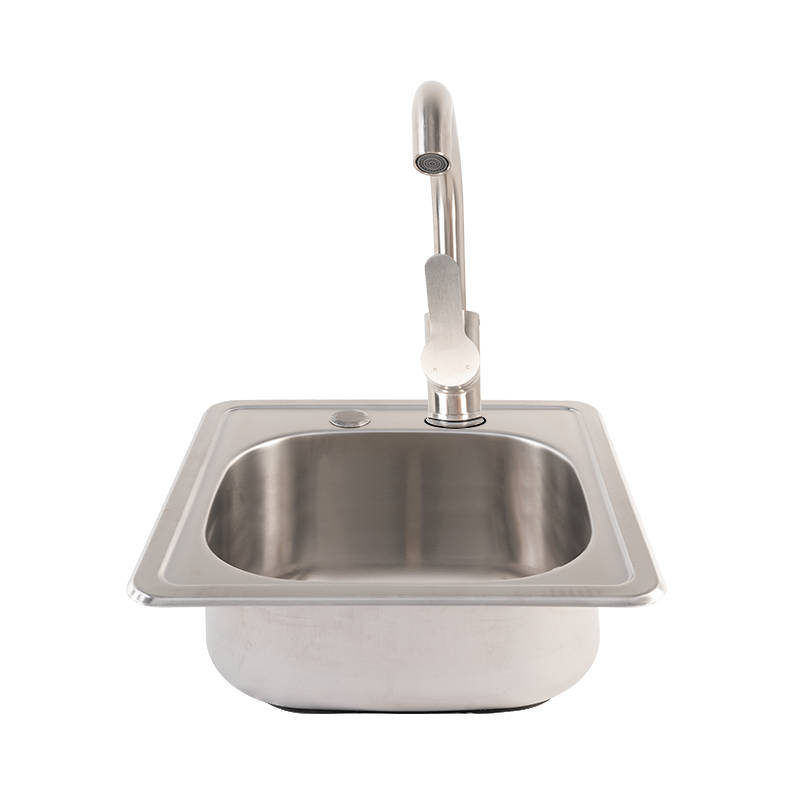 Buck Grill 15" x 15" 304 Stainless Steel Outdoor Drop In Sink with Hot/Cold Faucet - BO BE-SNK1-B