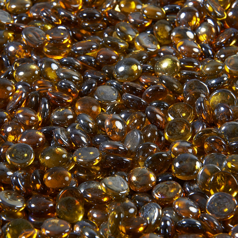 Amber Tempered Fire Glass Gems - CFG-A