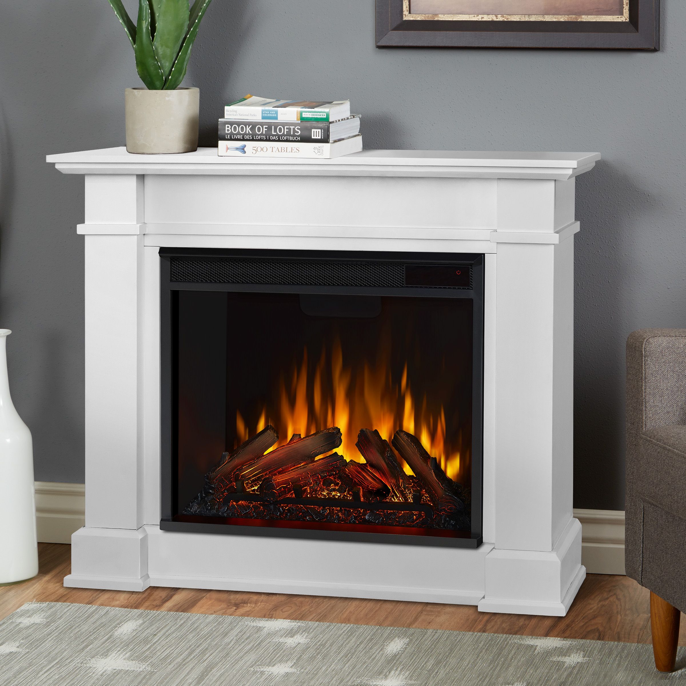 Real Flame Devin Electric Fireplace With Mantel - 1220E | HVACDirect.com