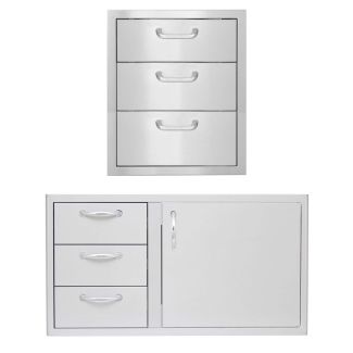 BBQ Direct Outdoor 2-Piece Kitchen Set With 39-Inch Access Door & Triple Drawer Combo & 16-Inch Triple Access Drawer