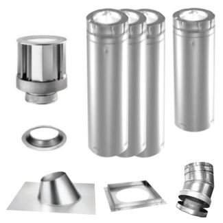 Kingsman 4" x 6 5/8" DuraVent 15ft Vertical Vent Kit - 46DVAKINGKIT-15