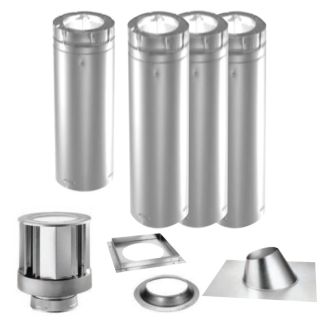Majestic SLP 4-Inch ID x 6 5/8-Inch OD Direct Vent 15ft Vertical Vent Kit