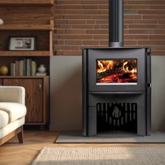 2500 Sq Ft Wood Burning Stove with Blower & Pedestal EPA Certified by Breckwell - SW2.5 / B36T