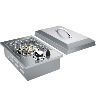 Sunstone Drop-in Single Side Burner Natural Gas - 1SSB-NG- Open Hood View
